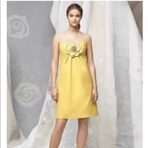Lela Rose Silk Marigold Mustard Sweetheart Dress